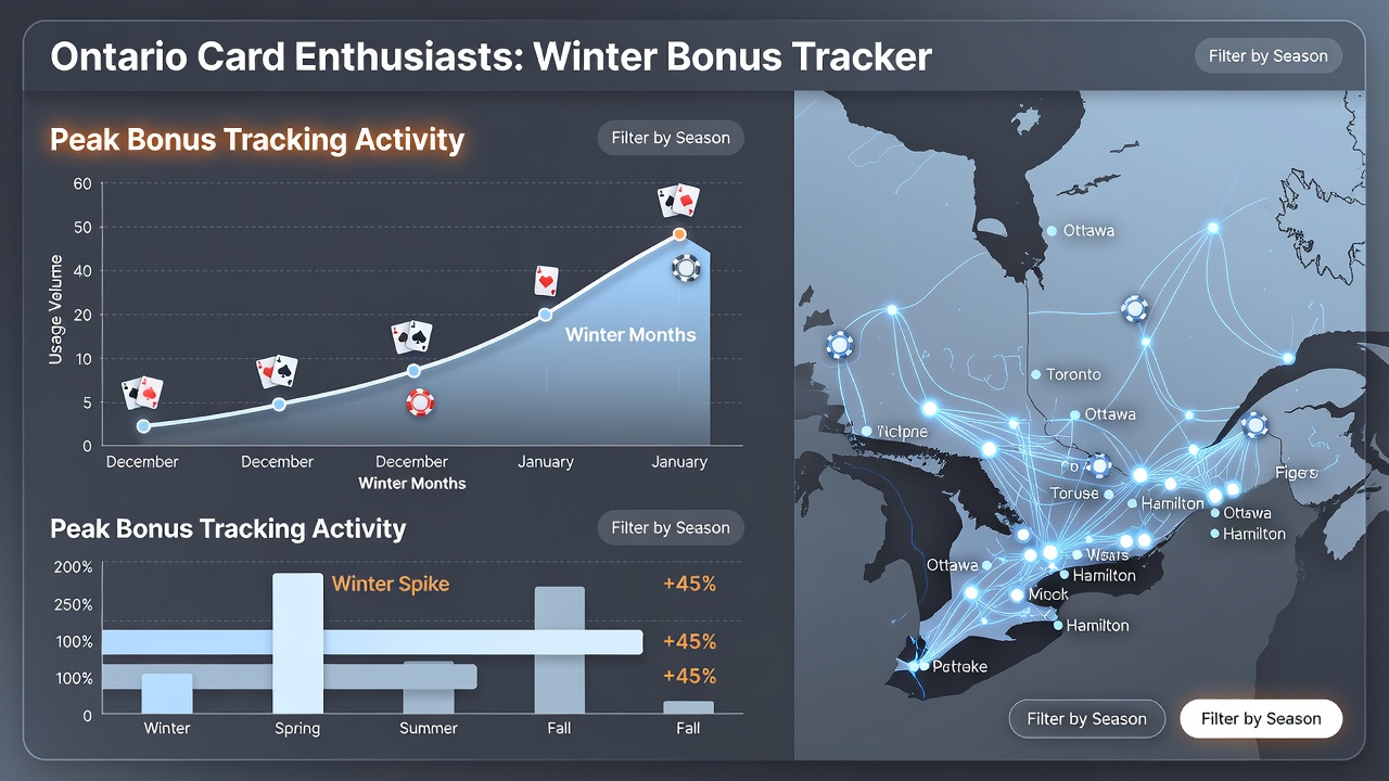 Chart showing mobile app engagement peaks for bonus tracking during Ontario winter months